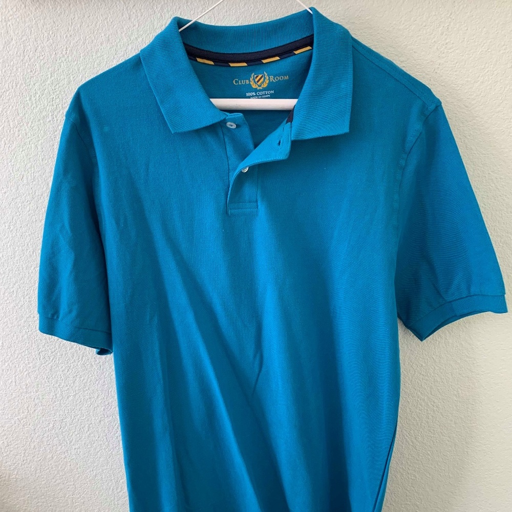Club Room Men's Premium Turquoise Blue Polo